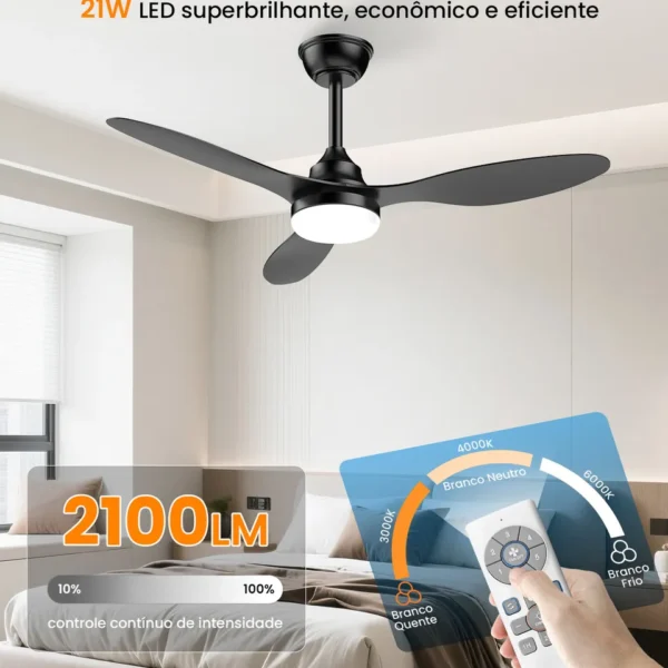 Controle remoto multifuncional com temporizador e 6 velocidades