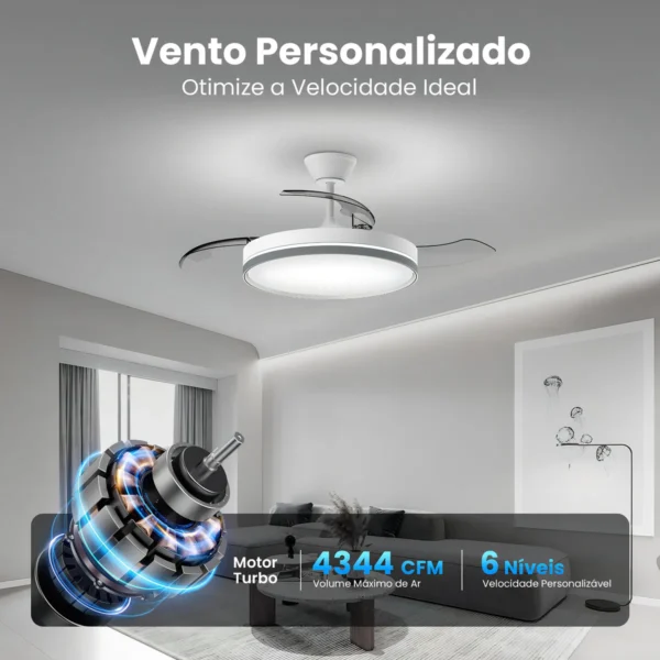 Motor DC silencioso e eficiente do ventilador Airwit 42”