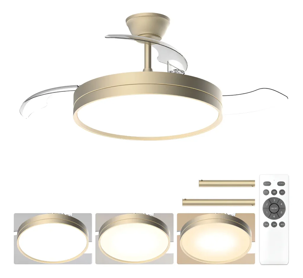 Airwit 42" (106 cm) retractable ceiling fan with LED light and silent DC motor