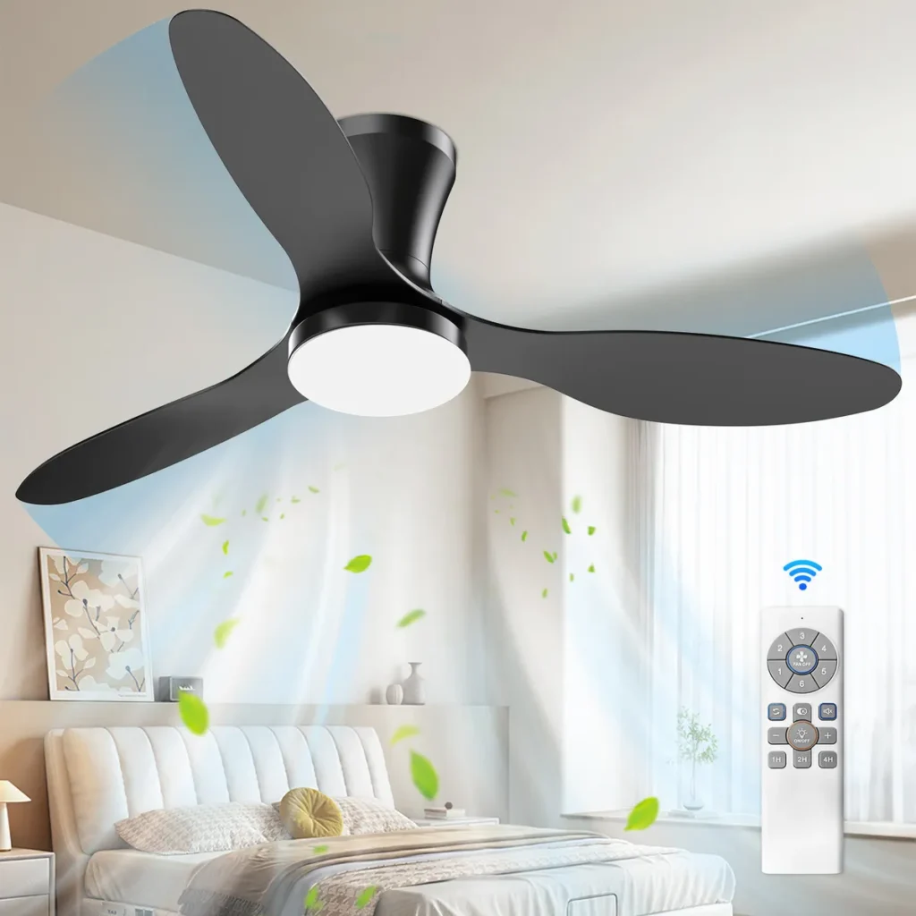 42" ceiling fan with LED light and silent DC motor