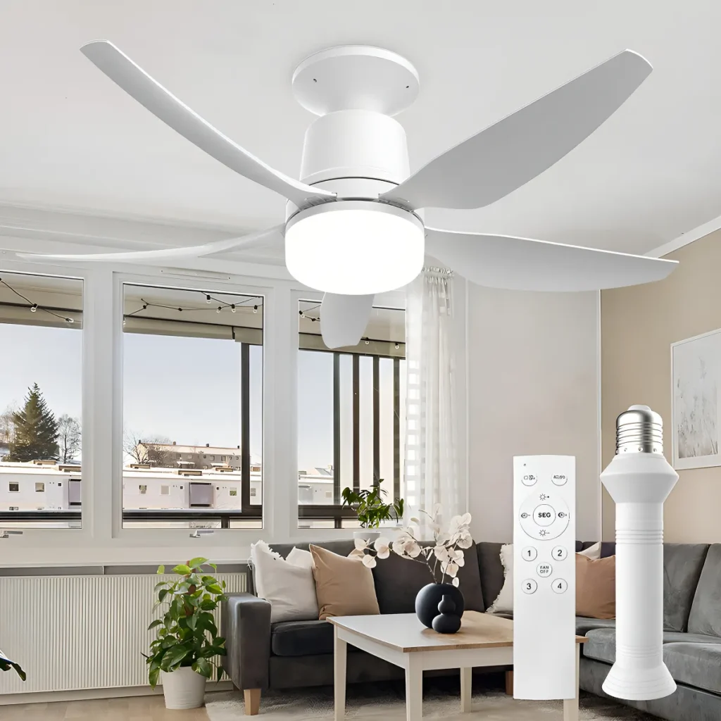 Airwit 28" E27 ceiling fan with 30W LED light and 5 blades