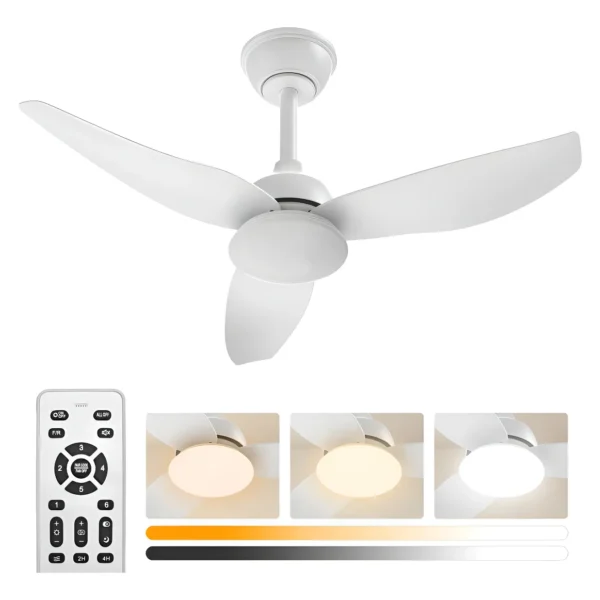 Ventilador de teto Airwit 36” compacto com luz LED e motor DC silencioso