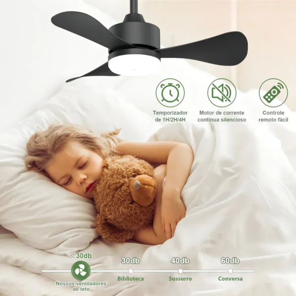 Luz LED 3 cores ajustáveis do ventilador Airwit 28” preto