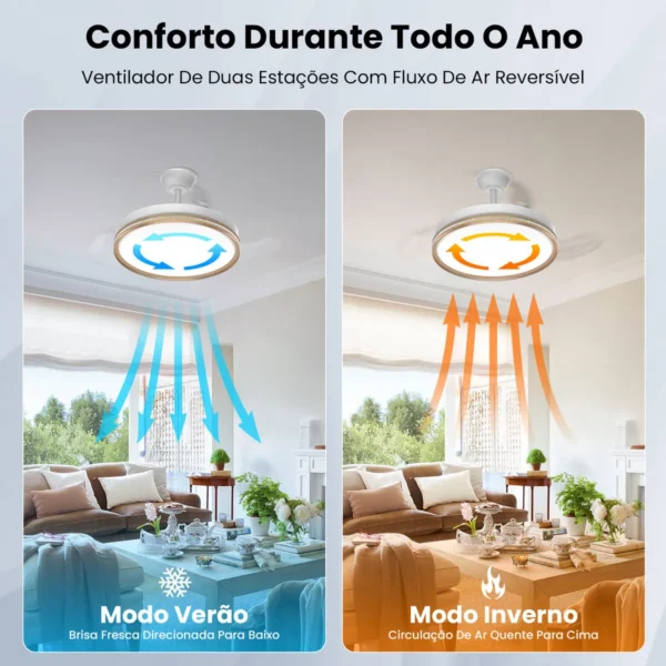 Função reversível verão/inverno do ventilador Airwit 42”