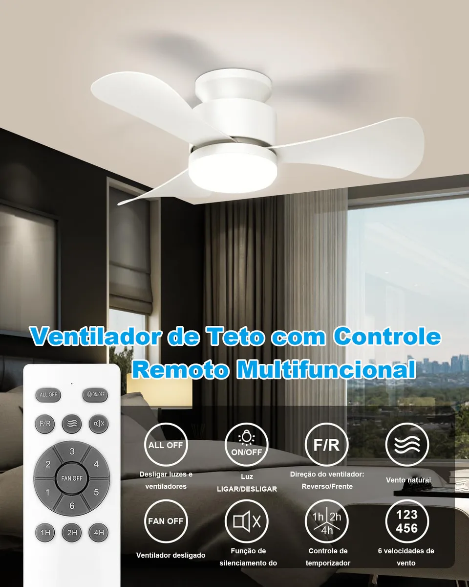 airwit-28-remote.jpg ventilador de teto embutido airwit 28” (71 cm) com luz led, motor dc silencioso e controle remoto