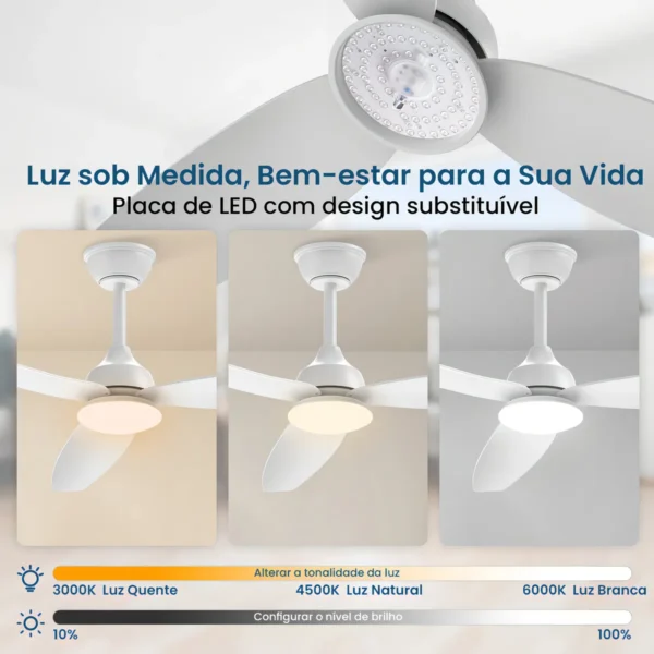 Luz LED 18 W com 3 cores ajustáveis e vida útil de 50 000 h
