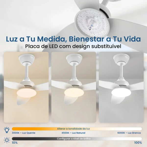 Luz LED com 3 cores ajustáveis e dimer inteligente