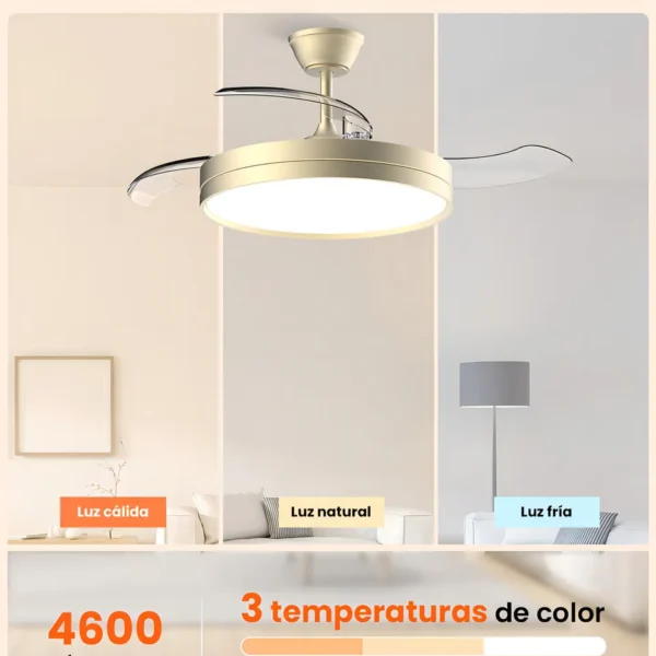 Luz LED 3 cores ajustáveis do ventilador Airwit 42”