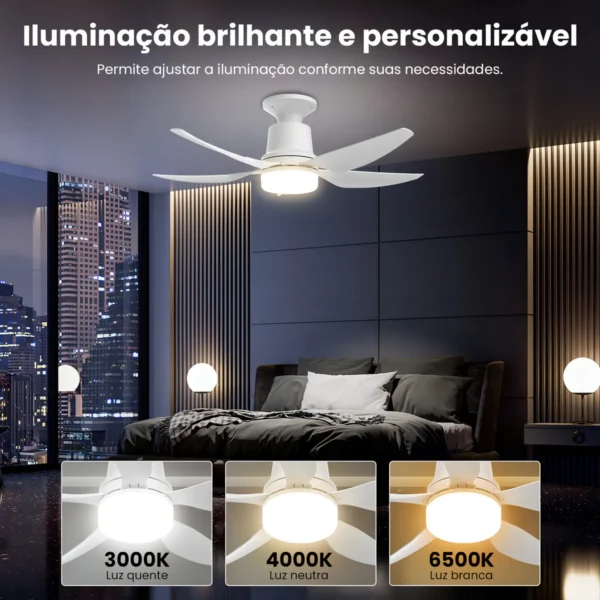Luz LED ajustável 3000K e 6500K com brilho regulável