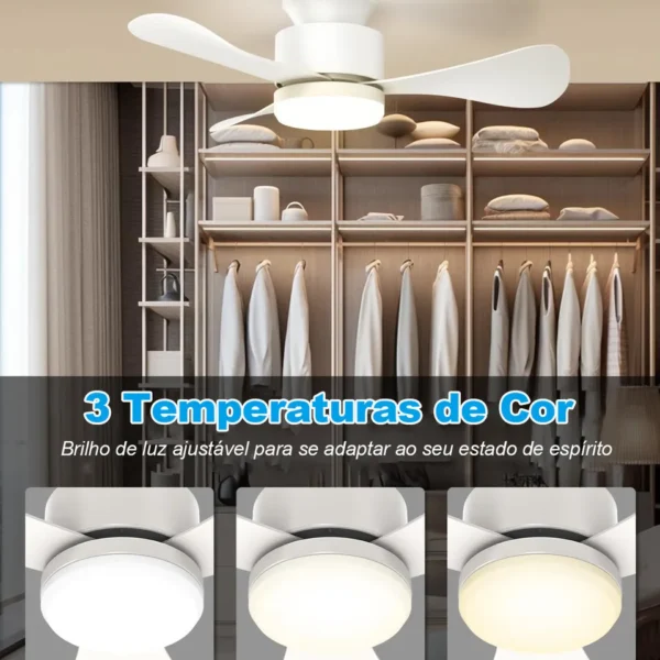 Luz LED ajustável 3 cores do ventilador Airwit 28”