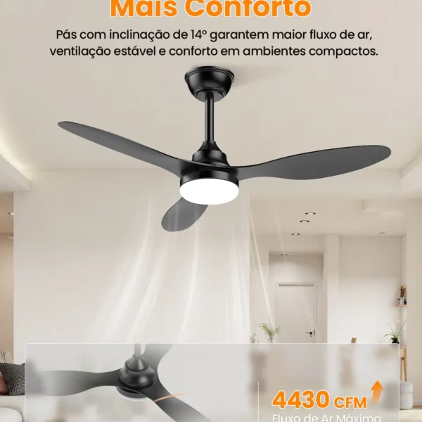 Ventilador elegante e silencioso para sala de estar modernac