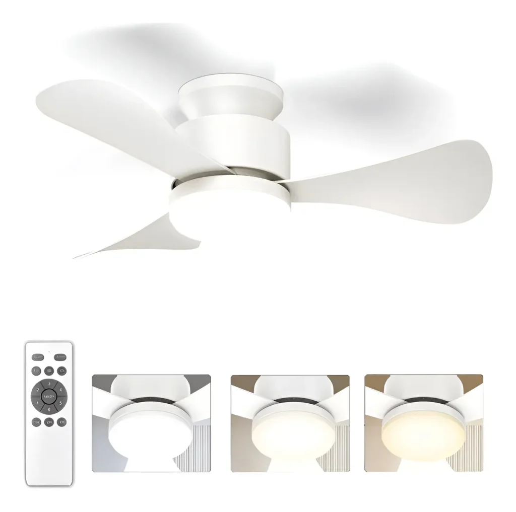 Airwit 28" built-in ceiling fan with LED light and silent DC motor