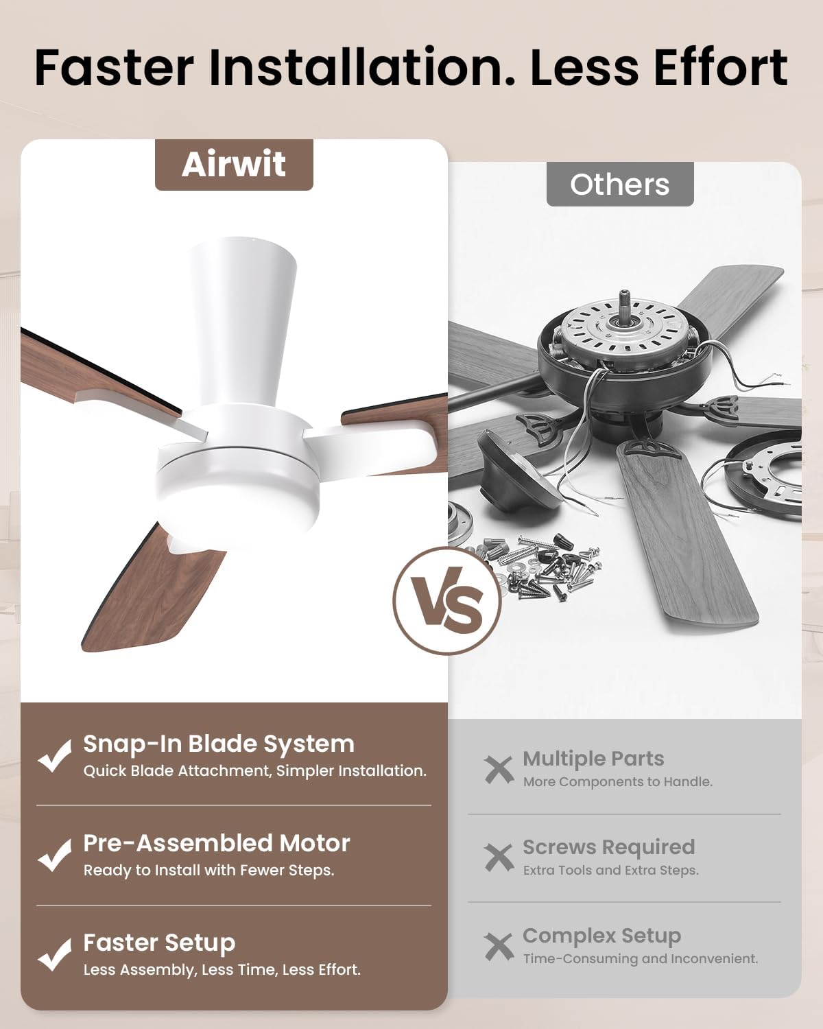AIRWIT 80001 ceiling fan with light and remote control